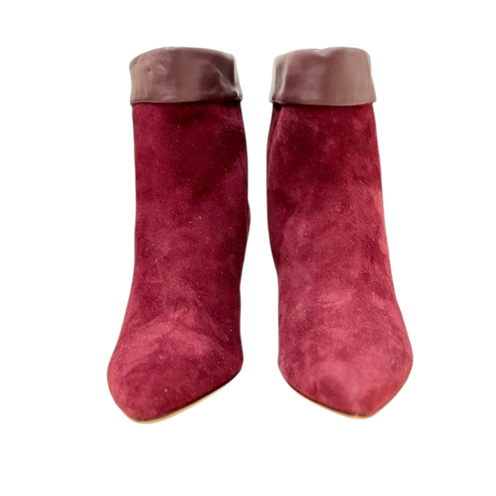 Via Spiga Baddie Burgundy Suede Pointed Toe Booties w 3" heels Size EU 36.5 NWOB - Picture 4 of 4